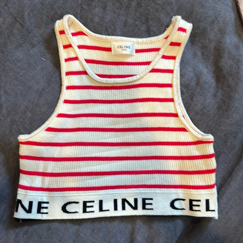 Celine Bra Tank Top Athletic Knit Womens